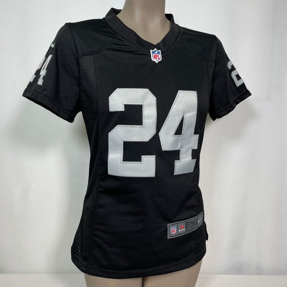 Marshawn Lynch #24 Oakland Raiders NFL Nike Black Limited Jersey Women's SMALL - Picture 8 of 11